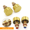 Brushed Gold 1/4 Turn Round Knob Hot Cold Tap Wall Set For Shower Vanity Spout