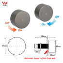 Gun Metal Grey 1/4 Turn Round Hot Cold Tap Wall Set Shower Vanity Spout Switch