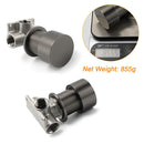 Gun Metal Round 1/4 Knob Handle Wall Mounted Shower Hot Cold Water Mixer Tap Kit