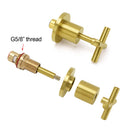 Brushed Gold Shower 1/4 Turn Twin Taps Basin Bath Spout Hot Cold Water Mixer Set