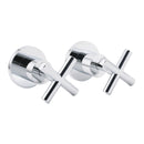 Mirror Chrome 1/4 Turn Twin Taps Hot Cold Water Control Mixer For Bath Spout Set