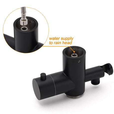 WELS Matte Black 316SUS Dual Shower Set Outdoor Bath System Rainfall 10