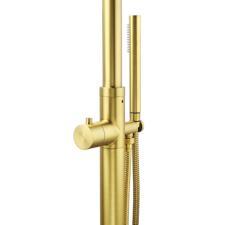 WELS Brushed Gold Twin Shower Handset Combo Set Outdoor Washing 10