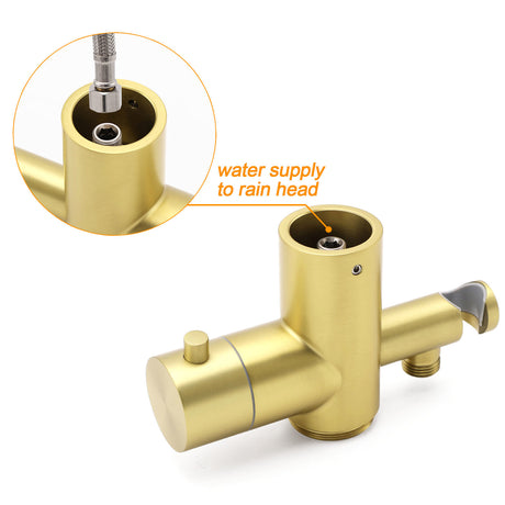 WELS Brushed Gold Twin Shower Handset Combo Set Outdoor Washing 10