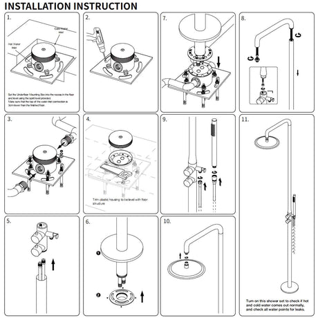 WELS Brushed Gold Twin Shower Handset Combo Set Outdoor Washing 10