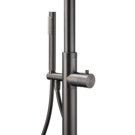 316 SUS WELS Gun Metal Twin Shower Handset Combo Outdoor Bath Rainfall 10