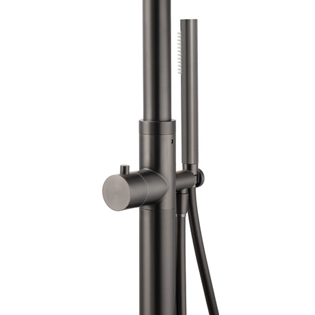 316 SUS WELS Gun Metal Twin Shower Handset Combo Outdoor Bath Rainfall 10