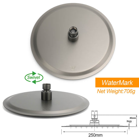 316 SUS WELS Gun Metal Twin Shower Handset Combo Outdoor Bath Rainfall 10