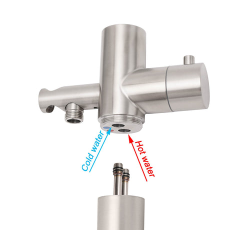 Watermark Brushed Nickel Dual Shower Handset Combo Outdoor Round 10