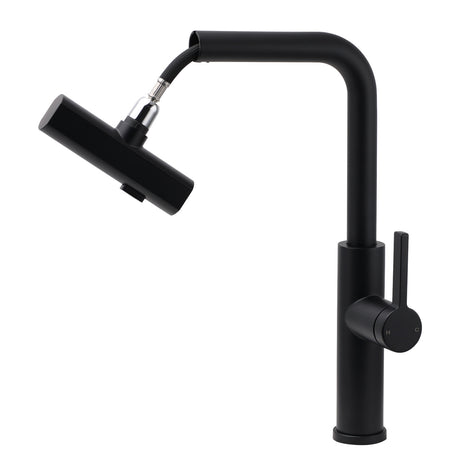 WELS Matte Black 3-Mode Spray Pull Out Kitchen Mixer Sink Laundry Faucet Tapware