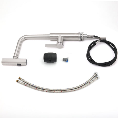 Brushed Nickel 3-Mode Kitchen Mixer Pull Out Down Sink Laundry Faucet Tap WELS