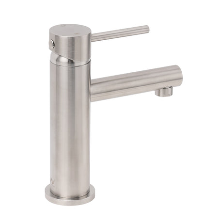 Brushed Nickel Basic Round Bathroom Basin Mixer Laundry Vanity Sink Faucet Tap