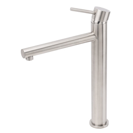 Brushed Nickel Classic Round Bathroom Basin Straight Spout Mixer Sink Faucet Tap