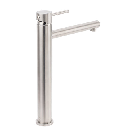 Brushed Nickel Classic Round Bathroom Basin Straight Spout Mixer Sink Faucet Tap