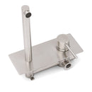 Brushed Nickel Round Wall Mounted Basin Vanity Mixer Bathtub Straight Spout Tap