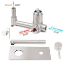 Brushed Nickel Round Wall Mounted Basin Vanity Mixer Bathtub Straight Spout Tap