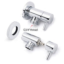 Chrome Round Wall Mounted 1/4 Turn Hot Cold Tap Pair Set For Washing Machine