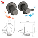 Gun Metal Grey Washing Machine 1/4 Turn Hot Cold Water Mixer Tap Set Watermark