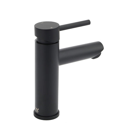WELS Black 7.5L/min Kitchen Laundry Round Basin Mixer Vanity Sink Faucet Tap Set