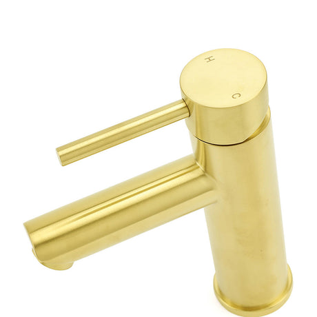 Brushed Gold 7.5L/min Kitchen Laundry Round Basin Mixer Vanity Sink Faucet Tap