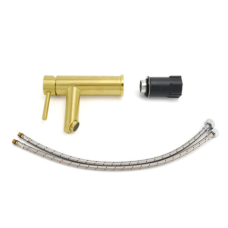 Brushed Gold 7.5L/min Kitchen Laundry Round Basin Mixer Vanity Sink Faucet Tap