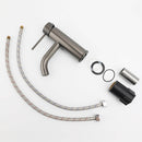 WELS Gun Metal Grey Kitchen Laundry Round Basin Mixer Vanity Sink Faucet Tap Set