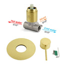 Watermark Brushed Gold Round Bathroom Shower Hot Cold Mixer Ceramic Cartridge OZ