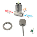 Gun Metal Round Small Face Wall Shower Mixer Hot Cold Bath Tap Valve Cartridge