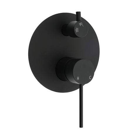 Stainless Steel Black Round Shower Mixer Diverter Lead Free Healthy For Bath Set