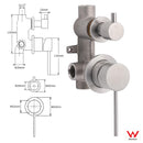 Brushed Nickel Round Bathroom Small Face Shower Mixer 2 Way Diverter Switch Set