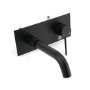 Matt Black Round Basin Mixer Bathtub Wall Mounted Faucet Tap Laundry Spout Set