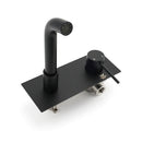 Matt Black Round Basin Mixer Bathtub Wall Mounted Faucet Tap Laundry Spout Set