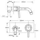 Matt Black Round Basin Mixer Bathtub Wall Mounted Faucet Tap Laundry Spout Set