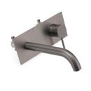 WELS Gun Metal Round Wall Basin Mixer Vanity Sink Tap Hot Cold Faucet Spout