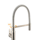 Brushed Nickel Kitchen Sink Basin Mixer 360 Swivel Faucet Tap Pull Out Spout SUS