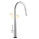 Matte White 2 Modes Spray Kitchen Mixer Pull Out Sink Tap Laundry Swivel Faucet