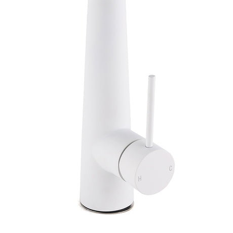 Matte White 2 Modes Spray Kitchen Mixer Pull Out Sink Tap Laundry Swivel Faucet