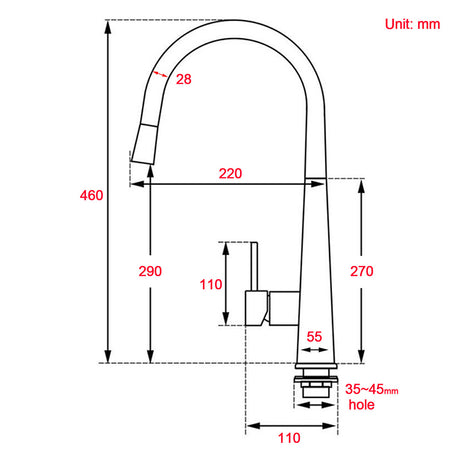 Matte White 2 Modes Spray Kitchen Mixer Pull Out Sink Tap Laundry Swivel Faucet
