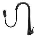 Matt Black Pull Out Long Hose Kitchen Sink Tap Round Basin Mixer Faucet Spout