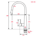 WELS Gun Metal Grey Pull Out Kitchen Sink Tap Basin Mixer Faucet Flexible Spout