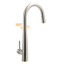Brushed Nickel Silver Round Pull Out Kitchen Sink Tap Mixer Faucet Spout Outlet