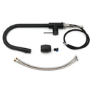 Matt Black Round Pull Out Down Kitchen Sink Tap Laundry Basin Mixer 2 Way Spout
