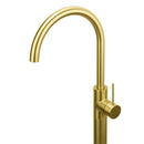 Brushed Gold Bath Tub Mixer Tap Free Standing Faucet Filler Spout Hot Cold Water