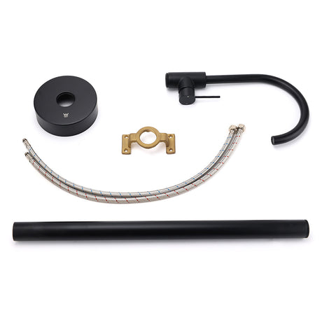 Matt Black Indoor Bathtub Filler Free Standing Mixer Faucet Tap Spout Watermark