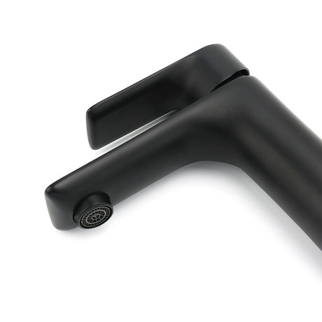 WELS Matt Black Basin Mixer Bathroom Vanity Laundry Sink Flick Faucet Tap Valve