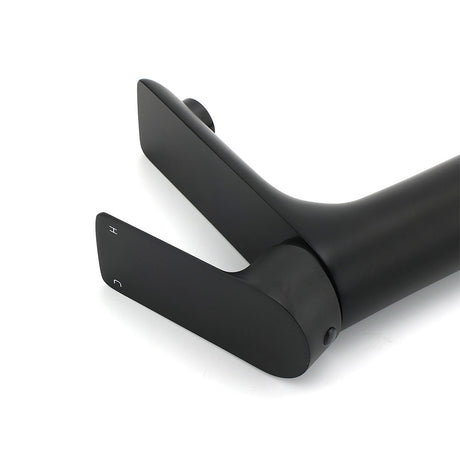 WELS Matt Black Basin Mixer Bathroom Vanity Laundry Sink Flick Faucet Tap Valve