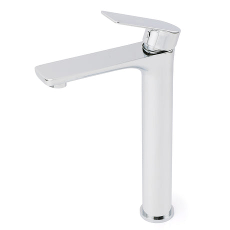 WELS Bathroom Chrome Round Tall Basin Mixer Vanity Faucet Laundry Counter Tap