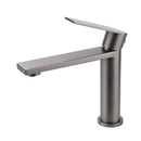 Gun Metal Rounded Square Short Basin Mixer Vanity Sink Faucet Laundry Spout Tap