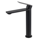 WELS Matt Black Square Tall Flat Lever Handle Basin Mixer Vanity Sink Faucet Spout