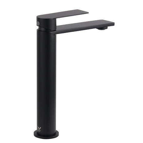 WELS Matt Black Square Tall Flat Lever Handle Basin Mixer Vanity Sink Faucet Spout